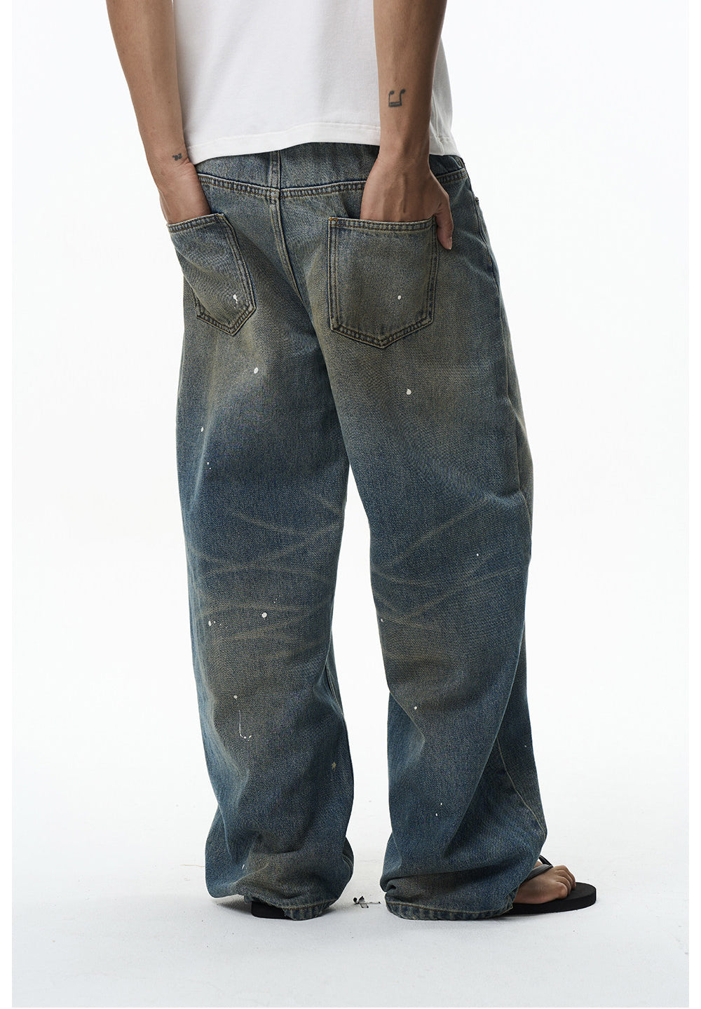 Mad Dye Splash Ink Embroidered Jeans