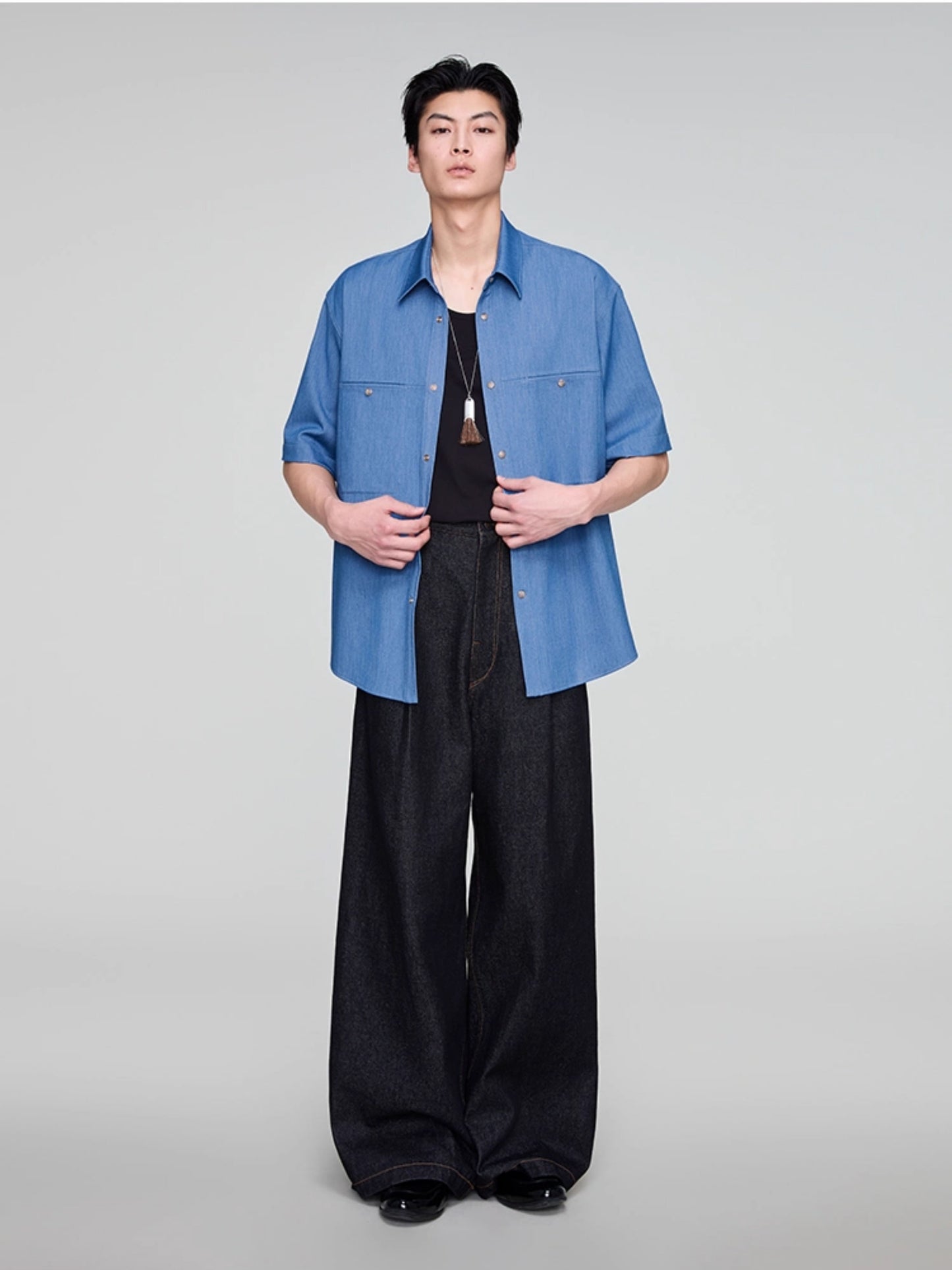 Imitation denim shirt