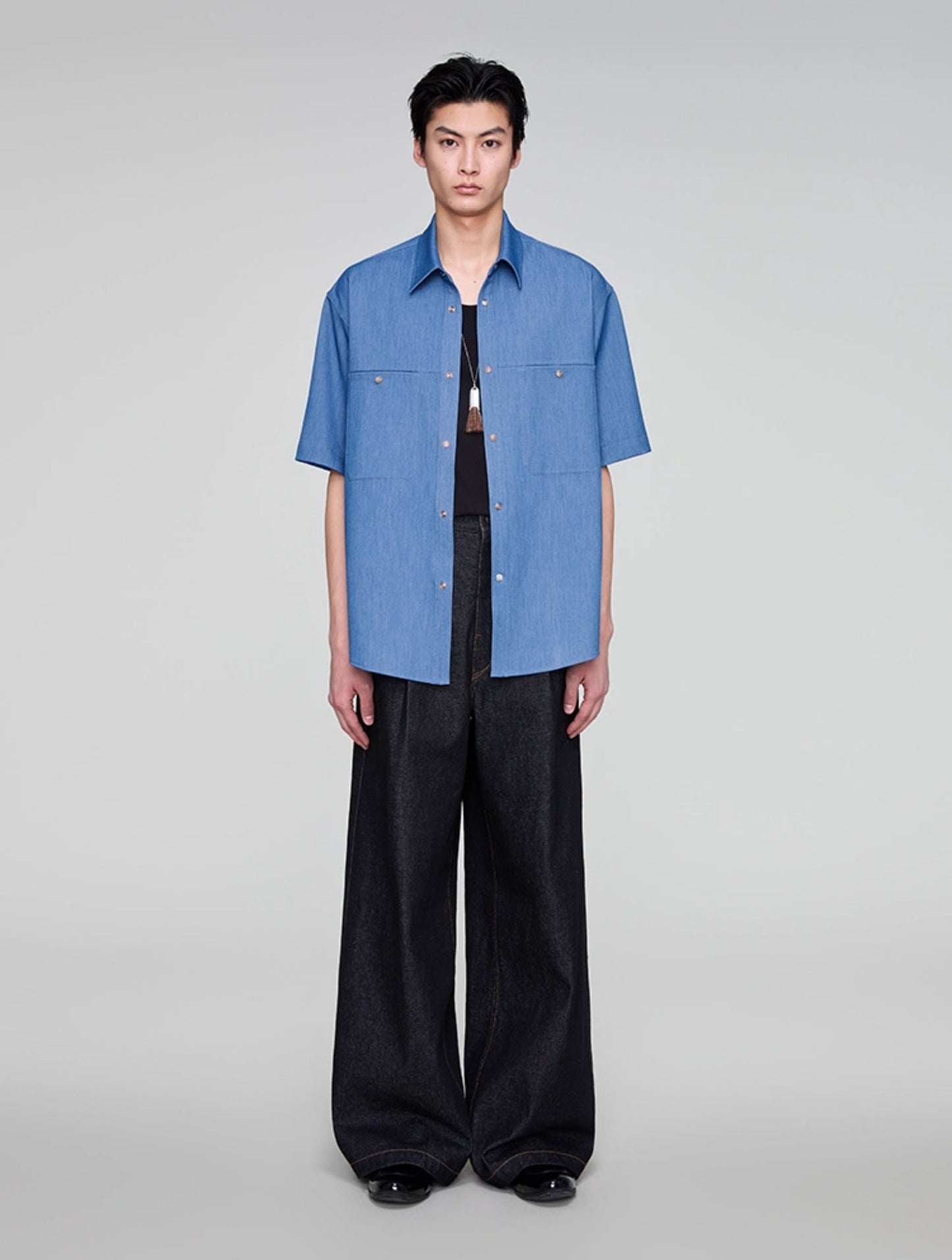 Imitation denim shirt