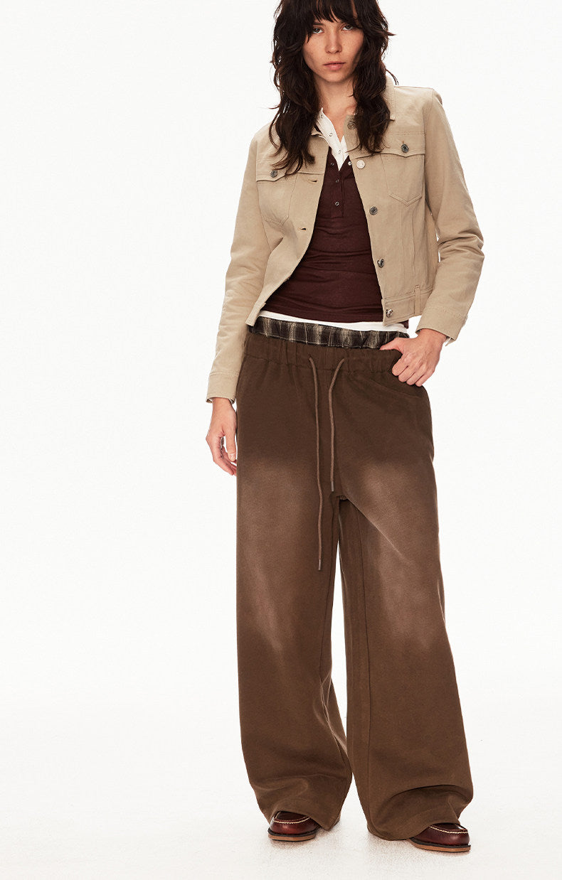 Double-Waistband Washed Sweatpants