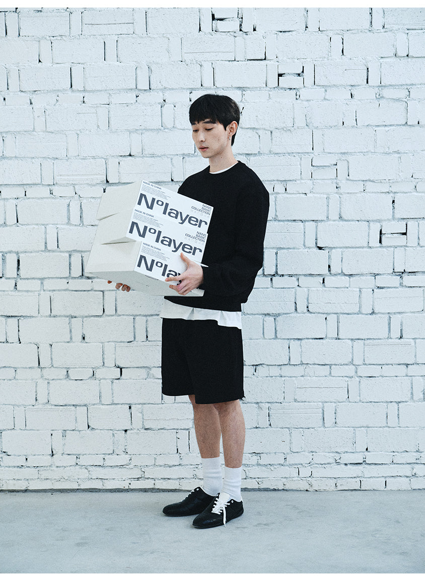 Elastic drawstring shorts