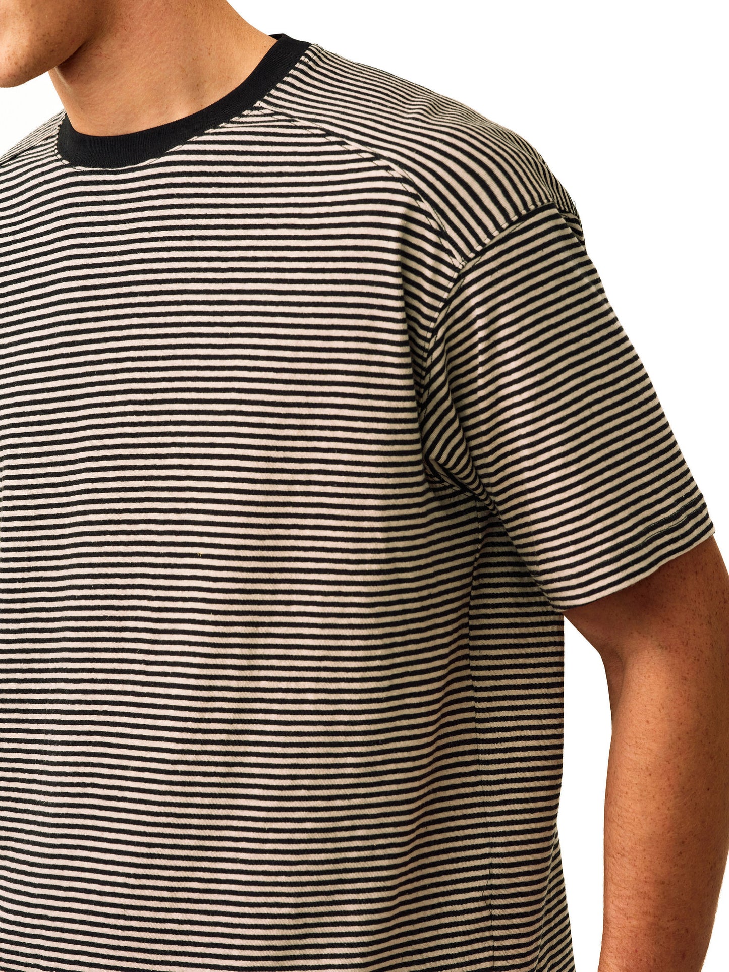 Cotton and Linen Striped T-Shirt