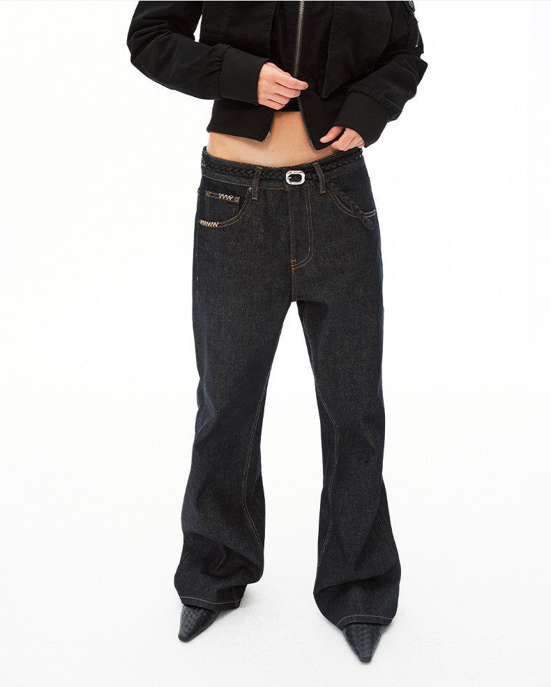 Retro Flare Slim-Fit Straight-Leg Jeans