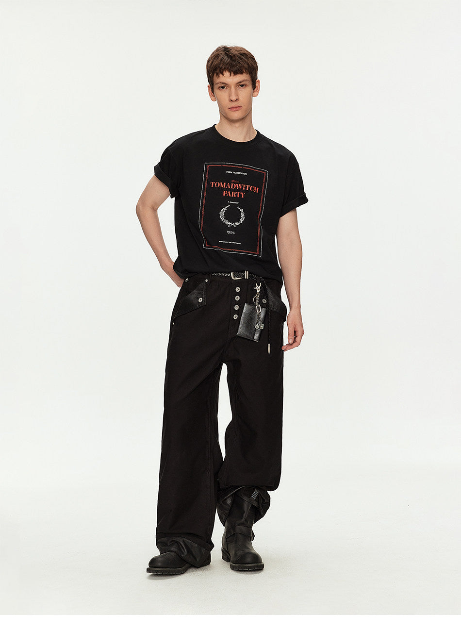 Printed Loose-Fit Drop-Shoulder T-Shirt
