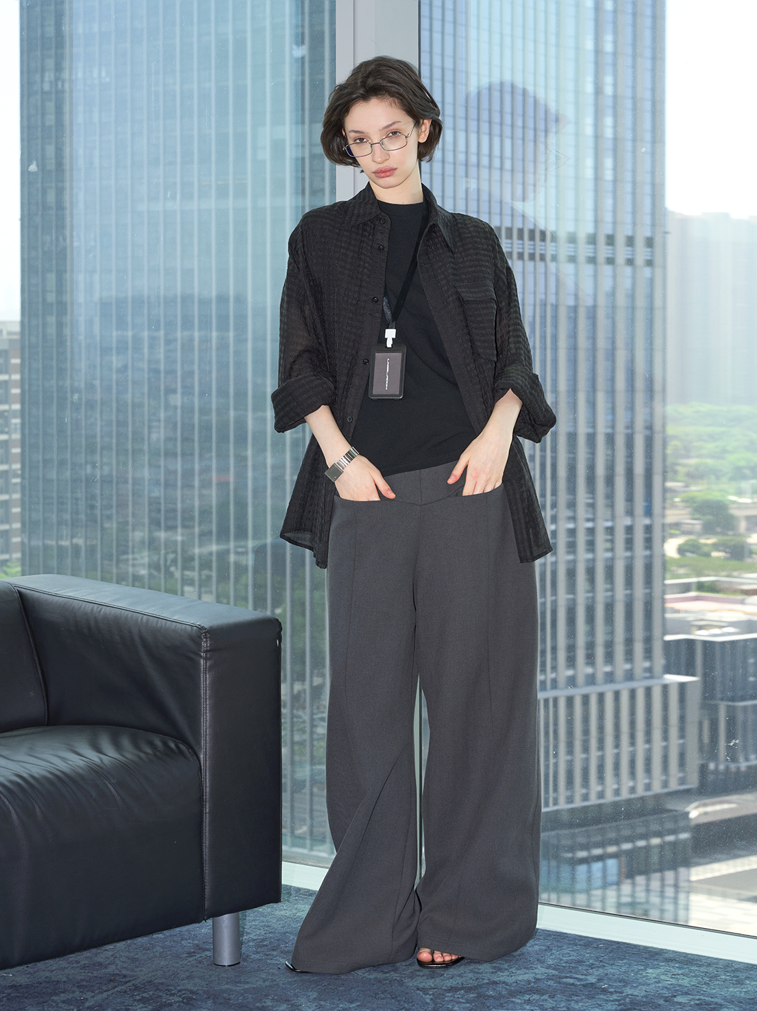 Checkered Sheer Shirt