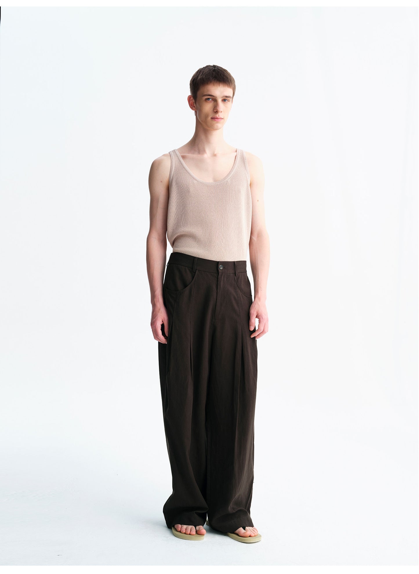Vintage Linen-Style Casual Pants