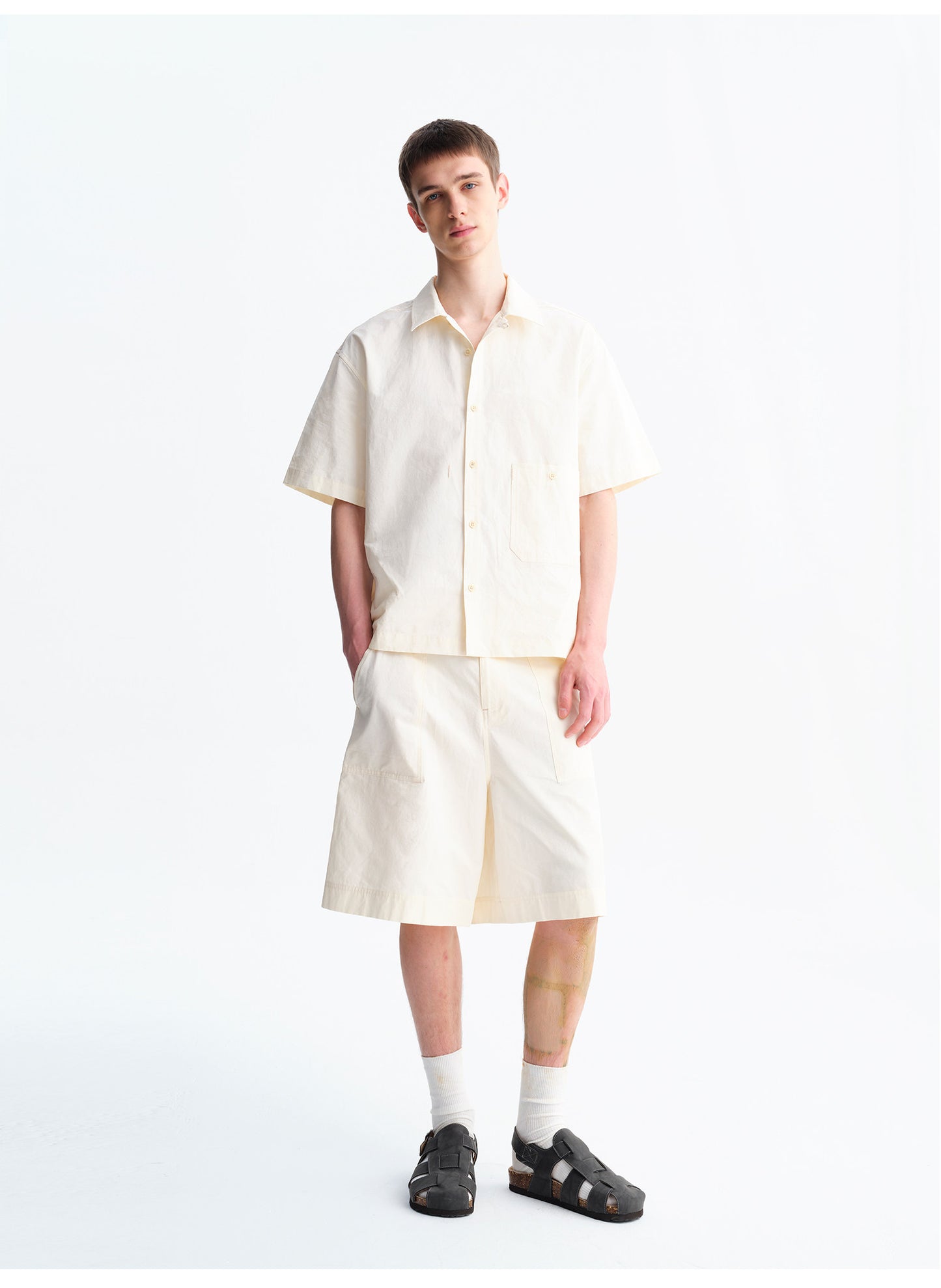 Matte Finish Solid-Color Shirt