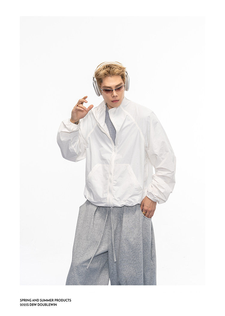 Lightweight Stand-Collar UV-Protective Short Jacket