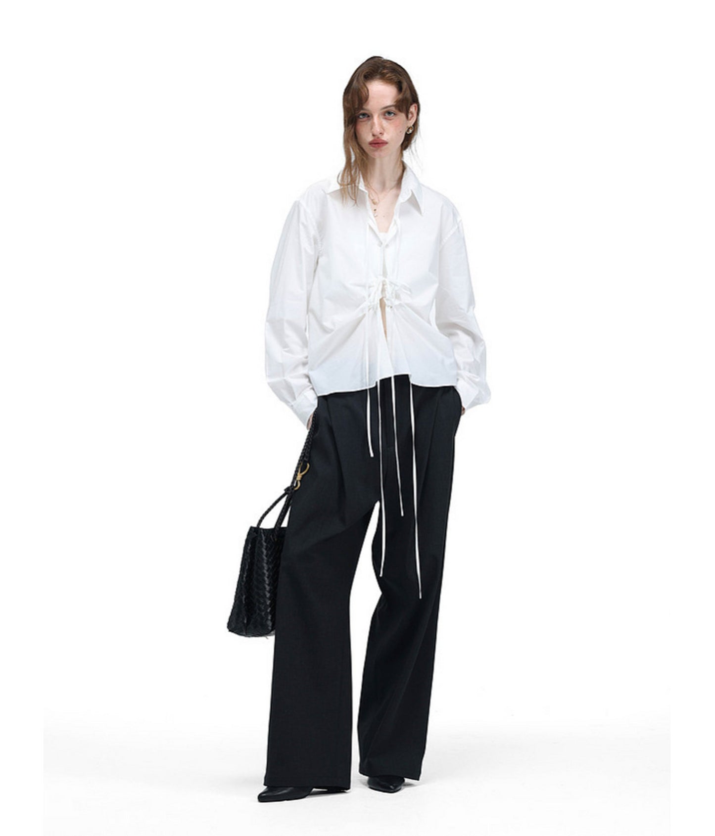 Vintage-Style Pleated Casual Pants