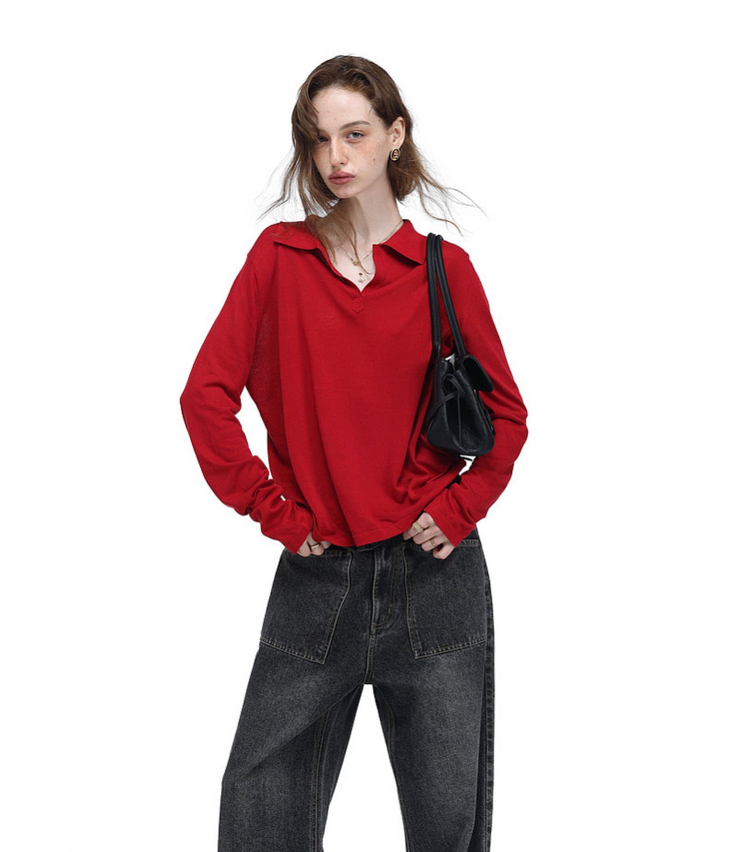 Linen-Blend Knit Polo Shirt