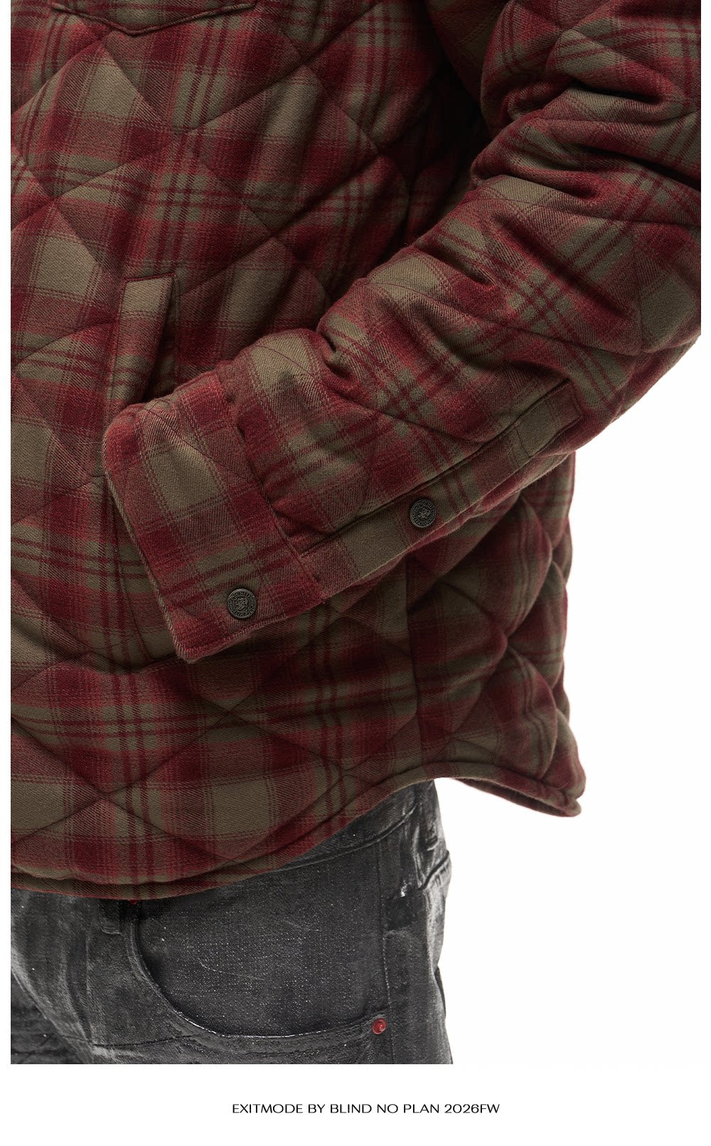 Casual Cotton Jacket with Diamond Pattern