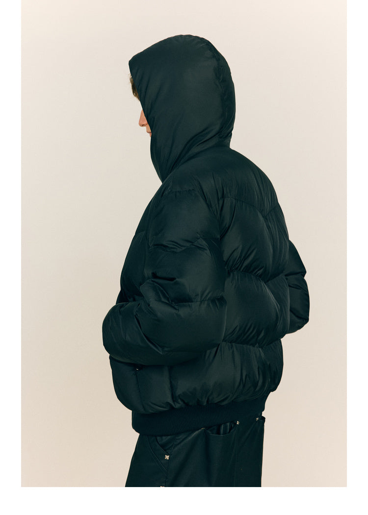 Mink Feather Hooded Down Jacket