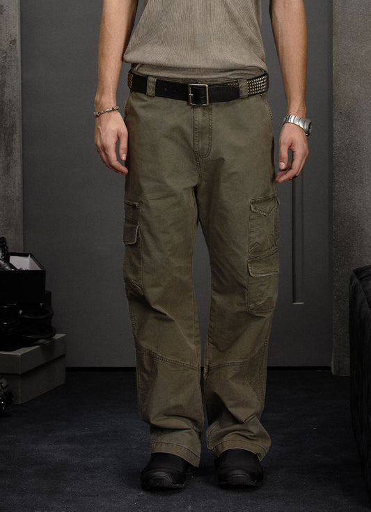 High street multi-pocket casual pants