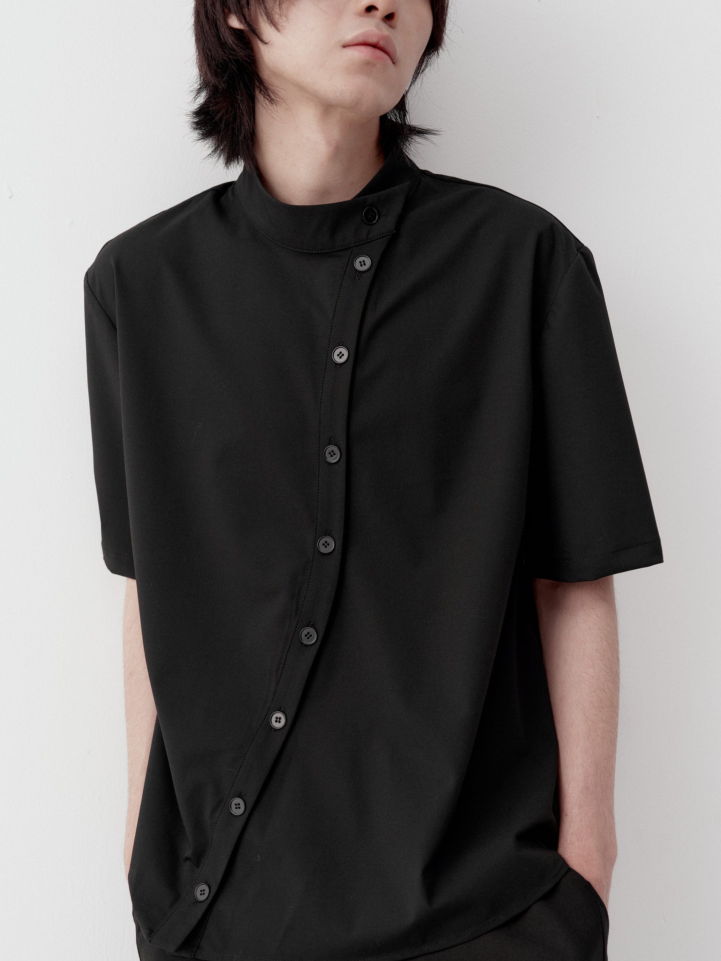Lightweight Shirt with Stand-Up Collar