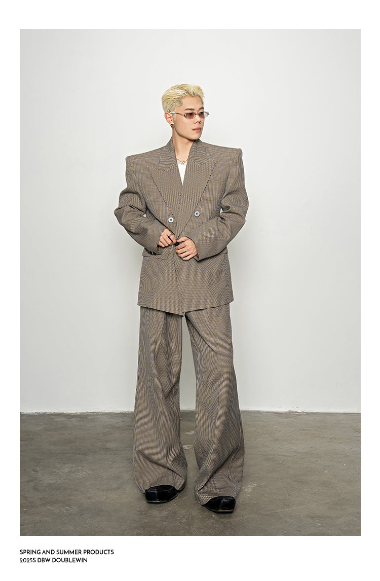 Retro Style Houndstooth Suit