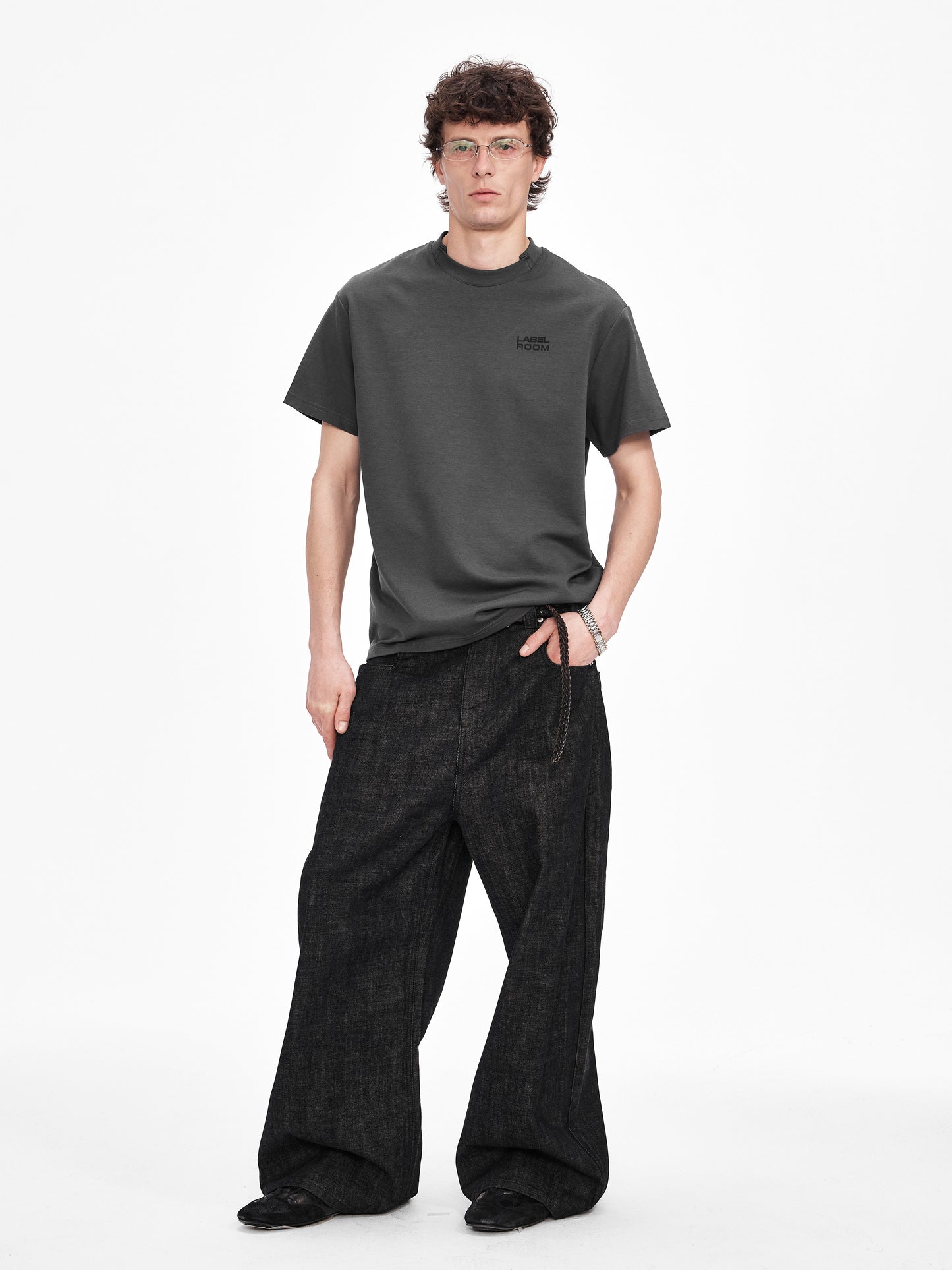 Structured Print Loose-Fit T-Shirt