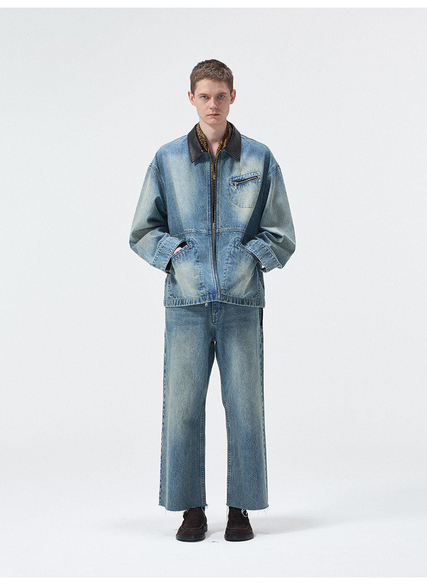 Wash Blue Straight-Leg Jeans