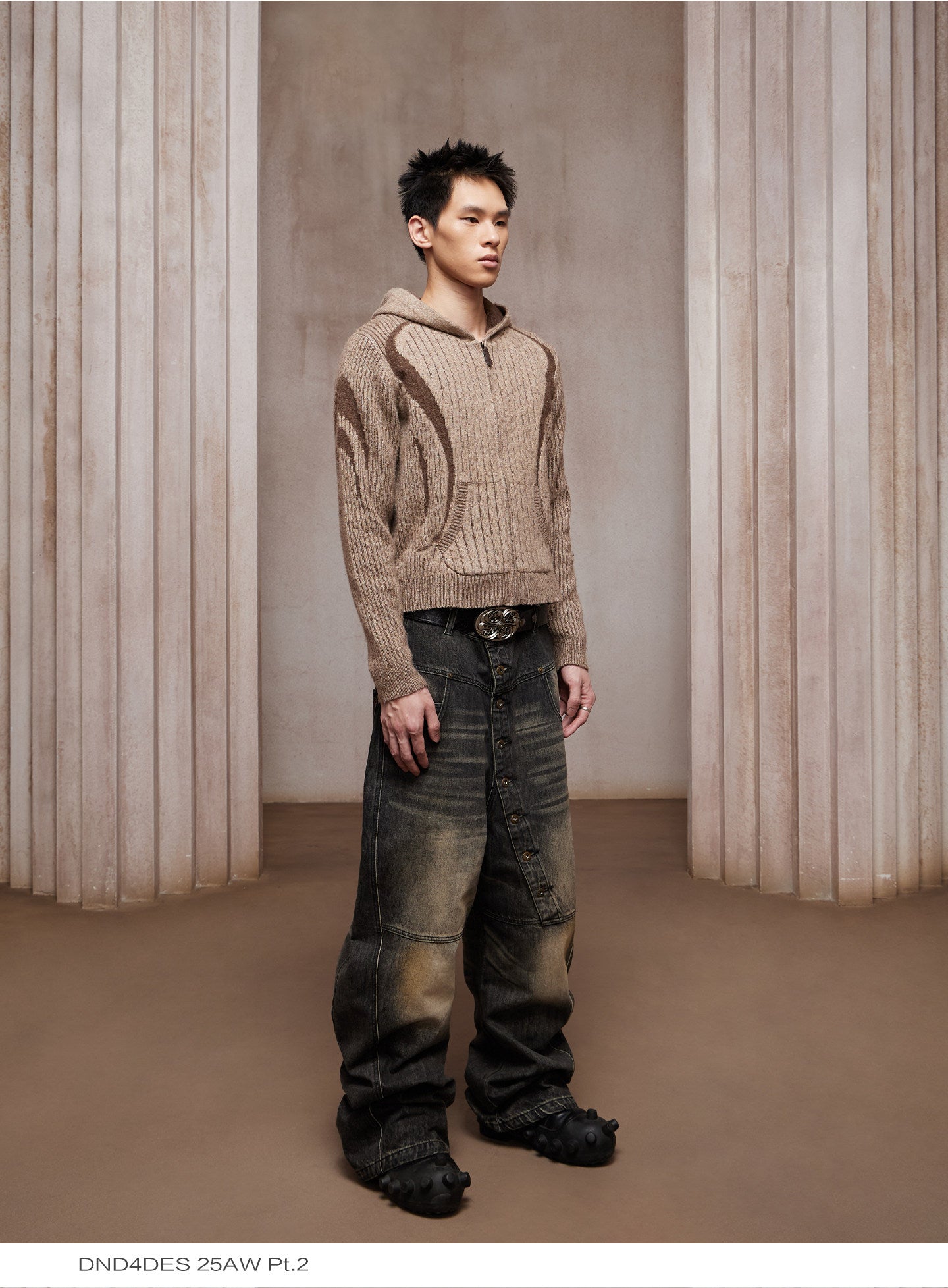 Wool-Blend Zip-Up Cardigan