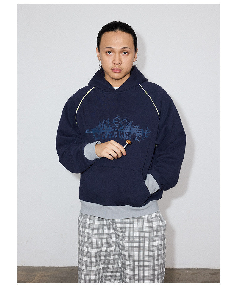 Retro Raglan Sleeve Hoodie