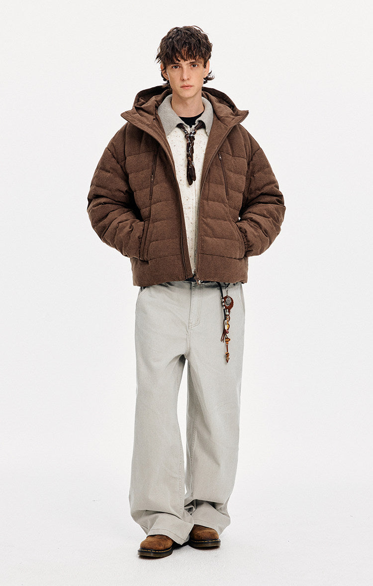 Unisex Minimalist Hooded Down Jacket