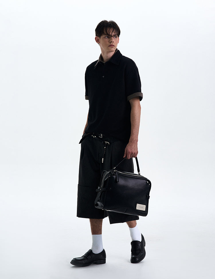 Stitched faux two-piece T-shirt