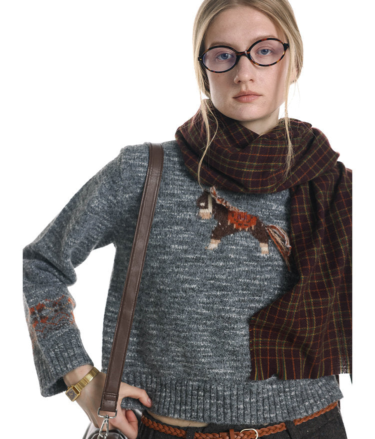Unisex Tassel Jacquard Pony Sweater