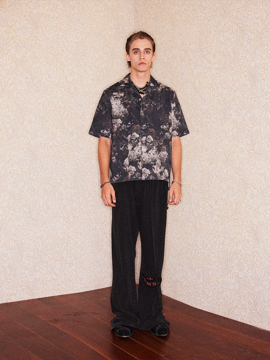 Distressed twisted rope sweatpants