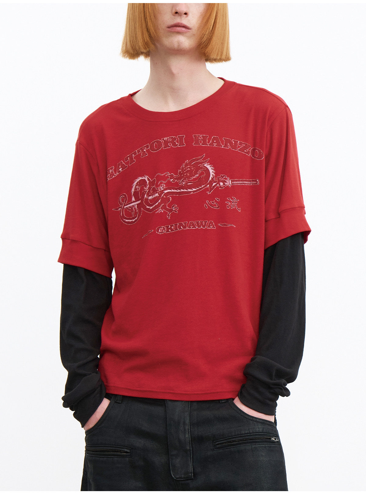 Faux Two-Piece Print T-Shirt