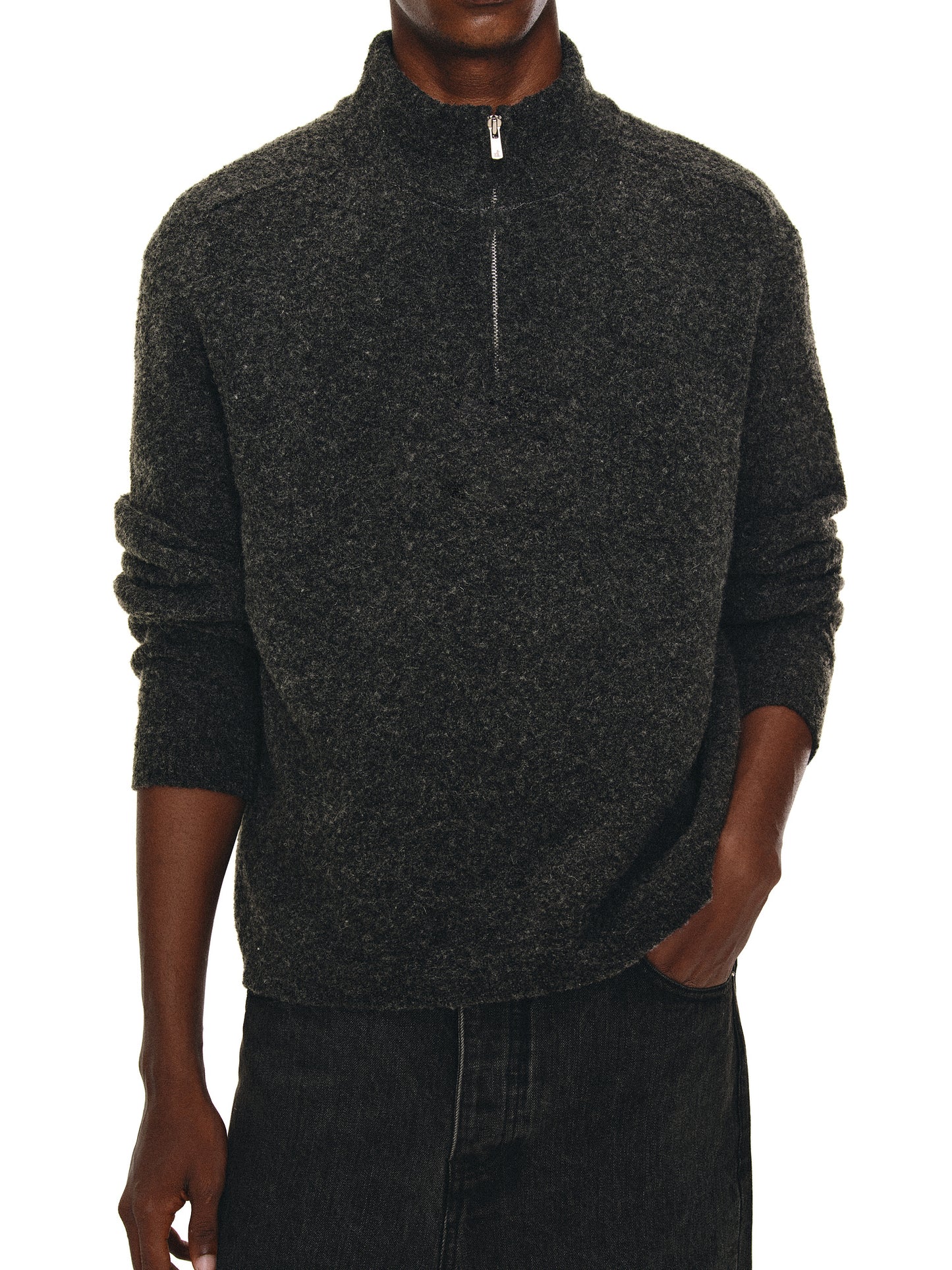 Half-Turtleneck Zip-Up Knit