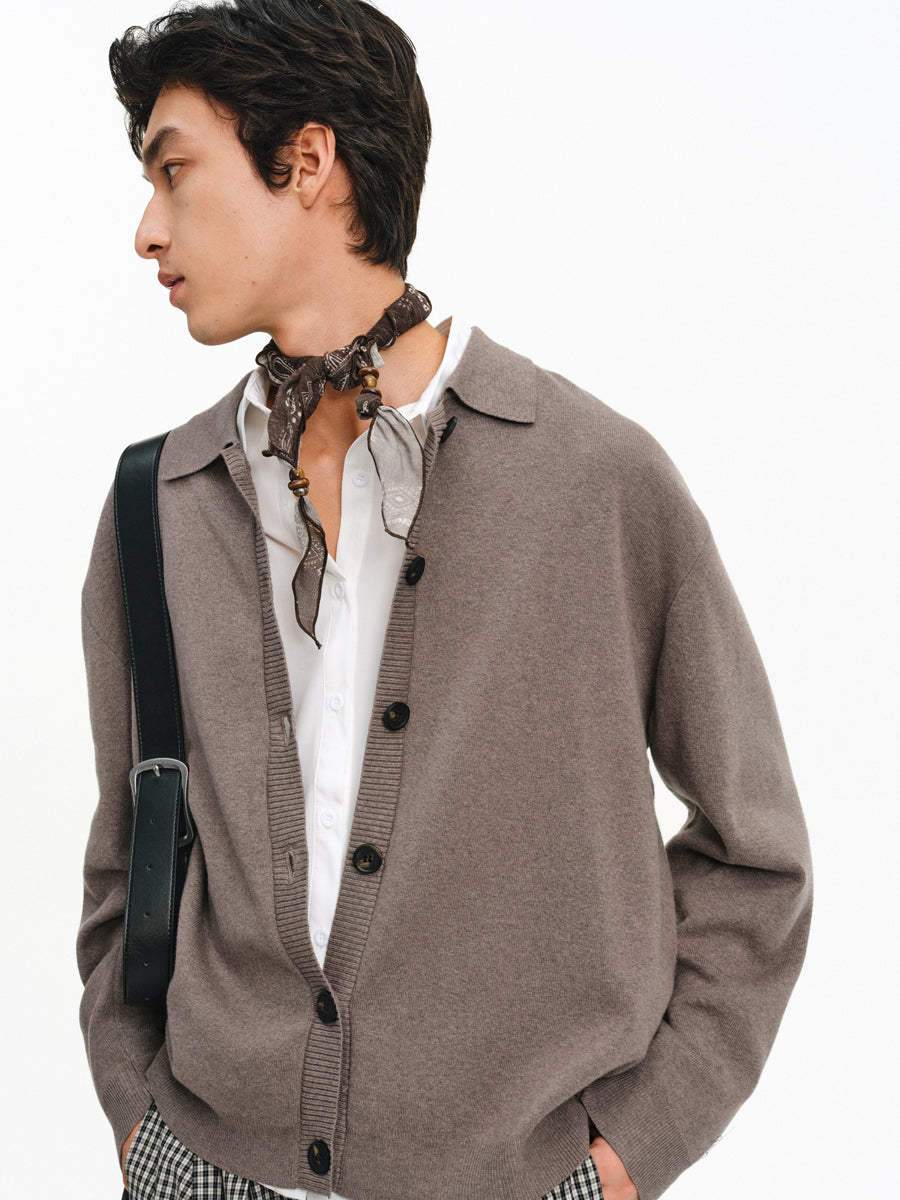 버튼 다운 카디건