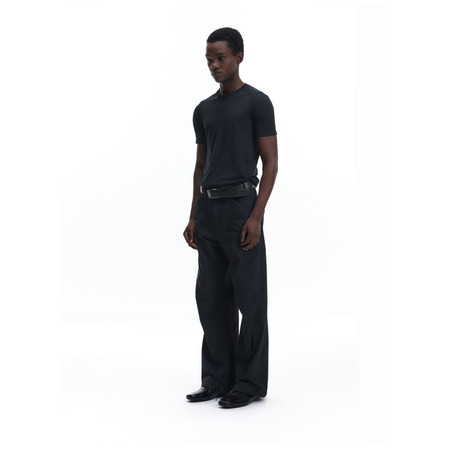 Patchwork Leather Work Pants