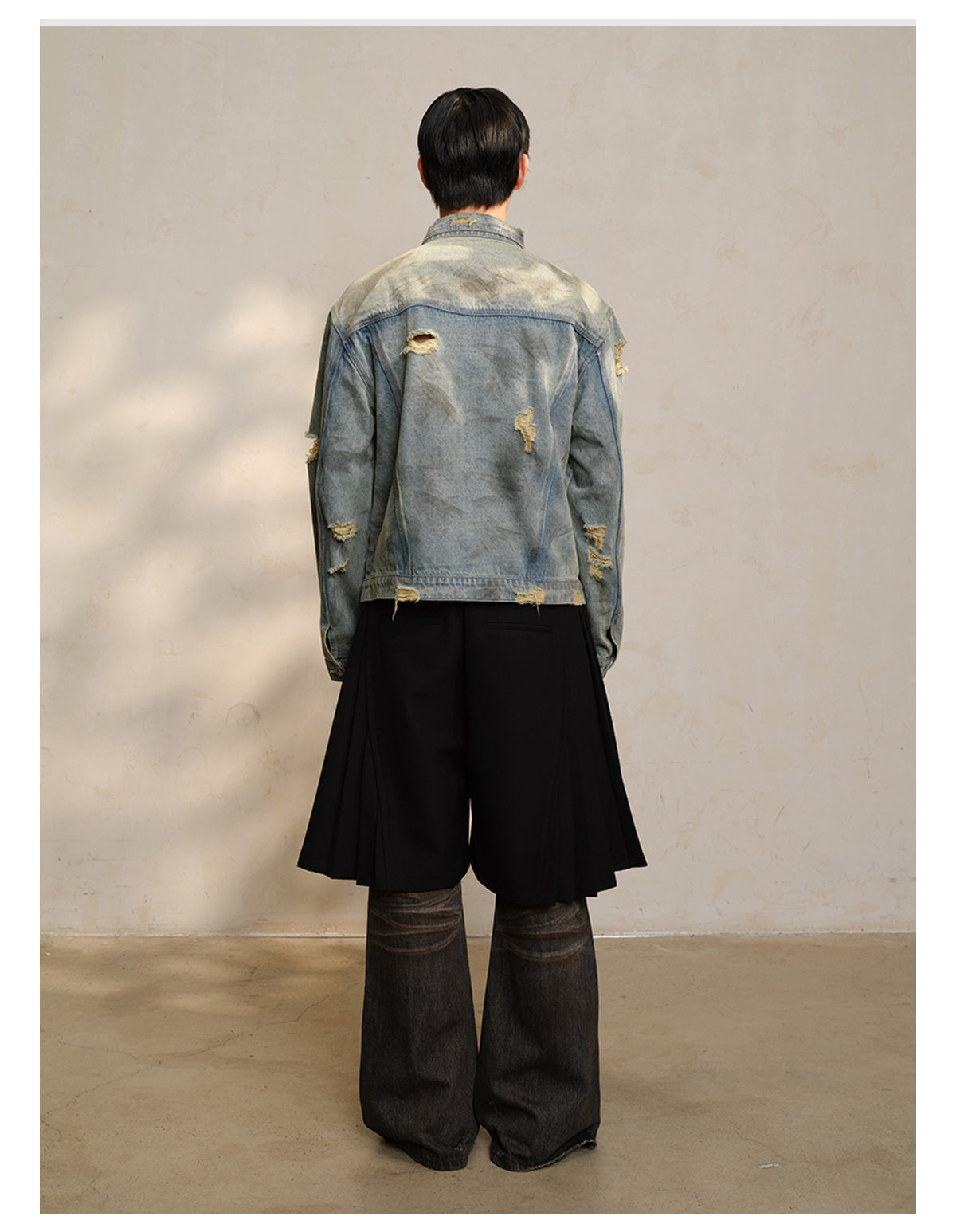 C-Front Dirty Dye Denim Jacket