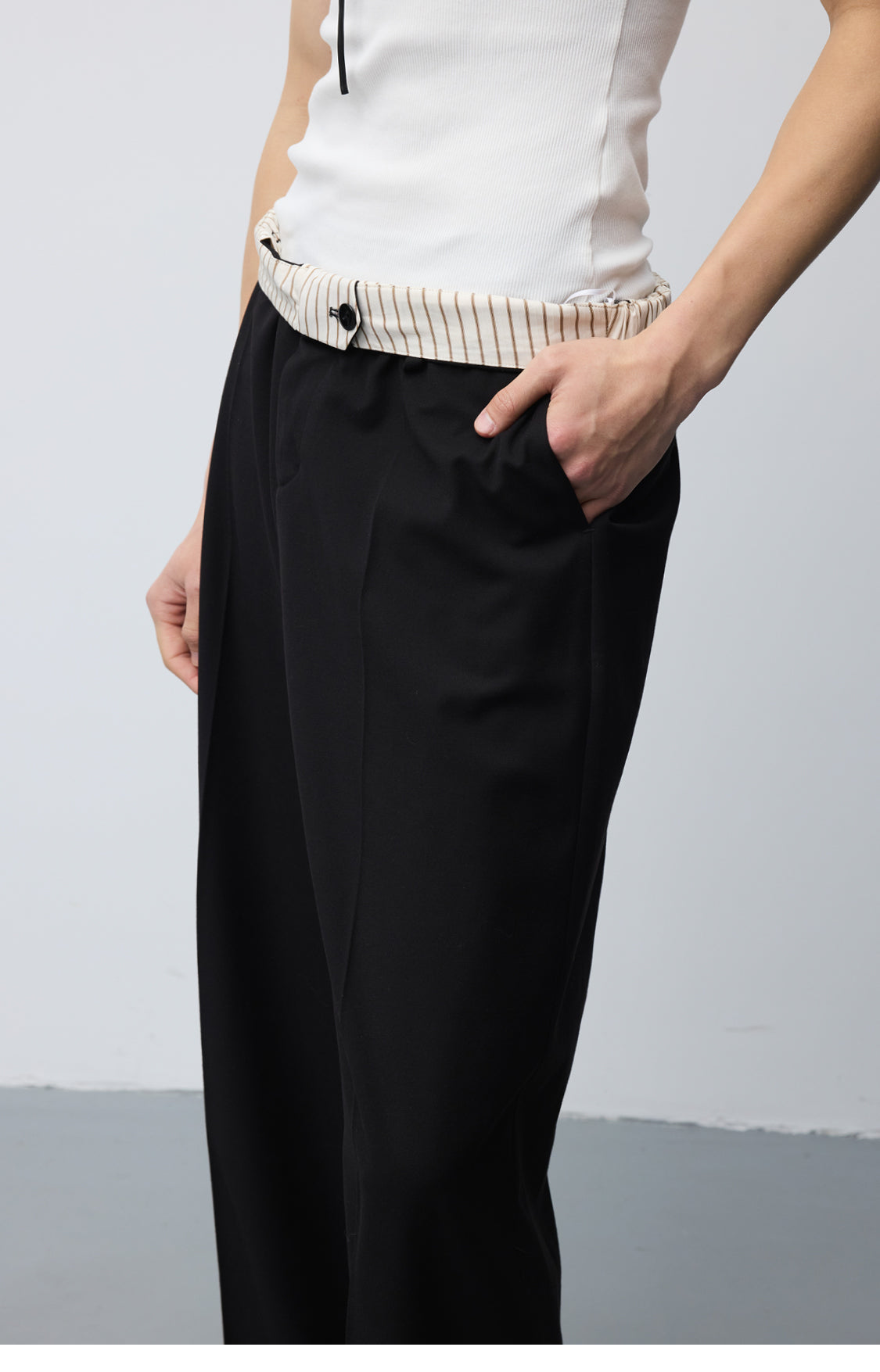 Elasticity Loose-fitting straight pants