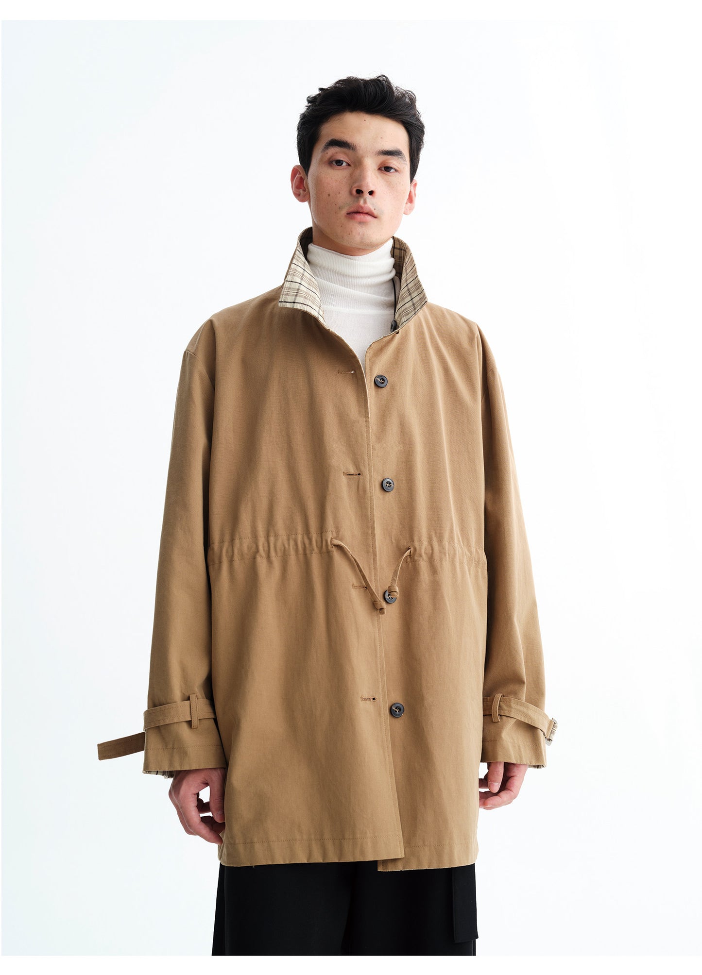 Reversible Check Pattern Coat