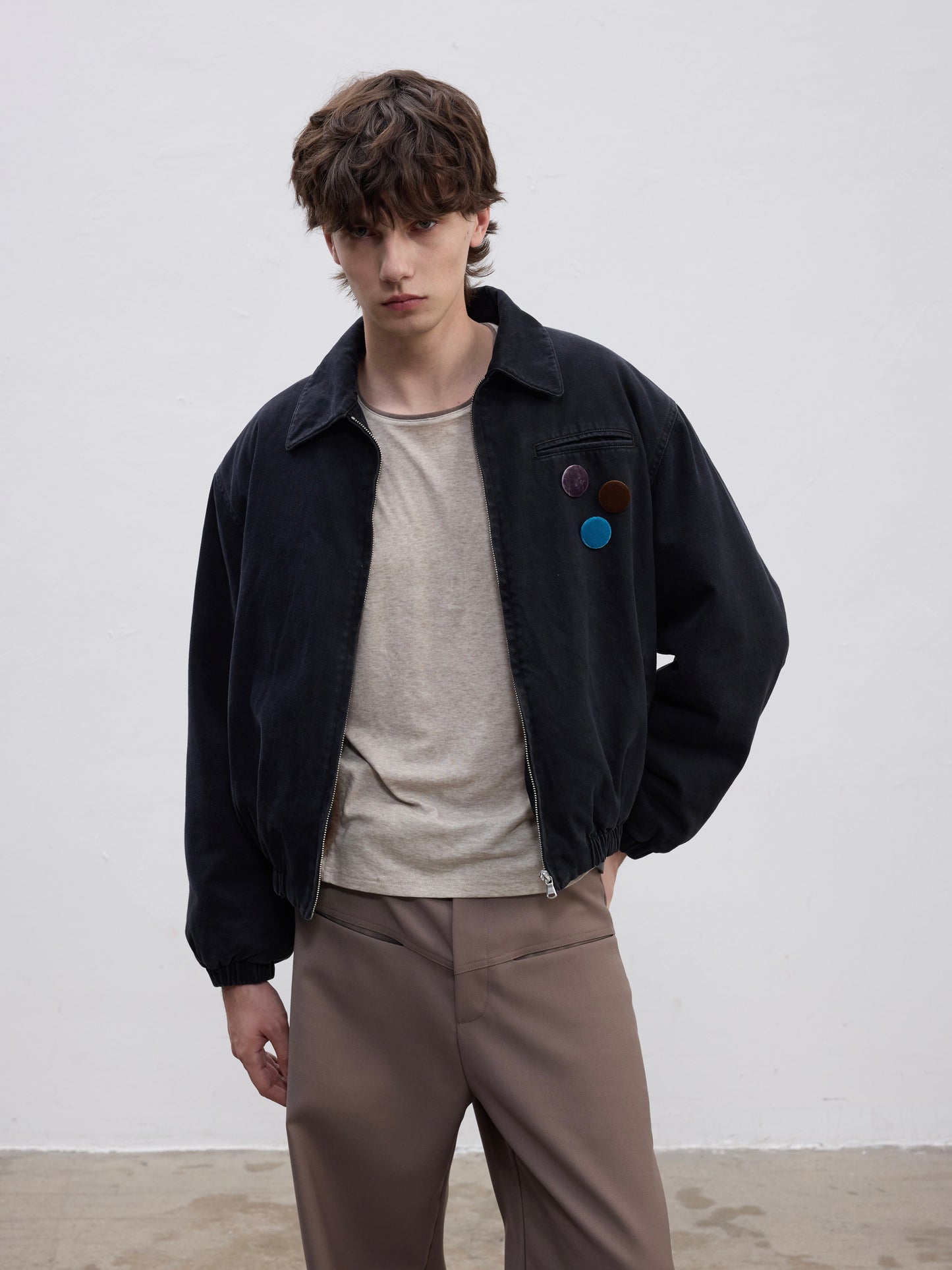 Faux Mink Fur Lined Short Jacket