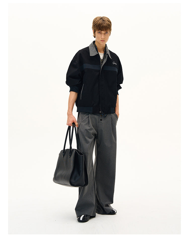 Checkered Stitch Harrington Jacket