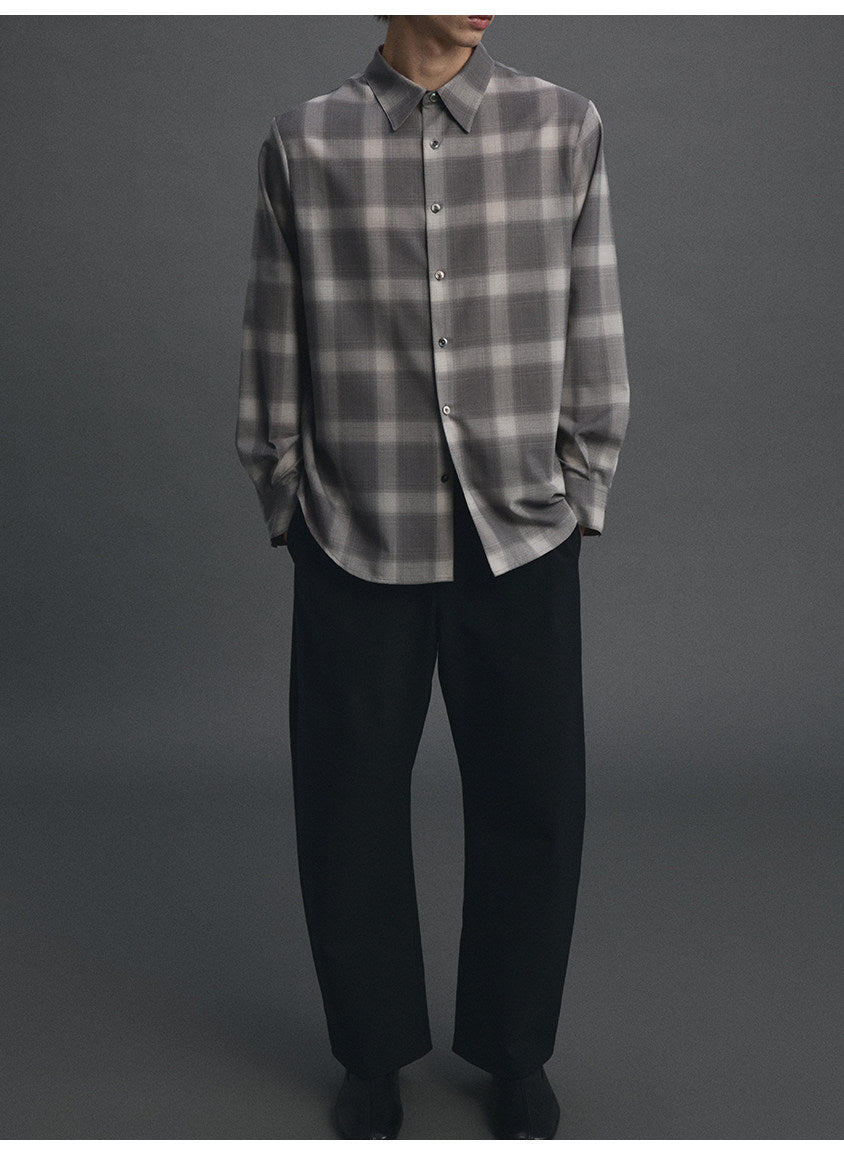 Worsted Wool Checkered Shirt