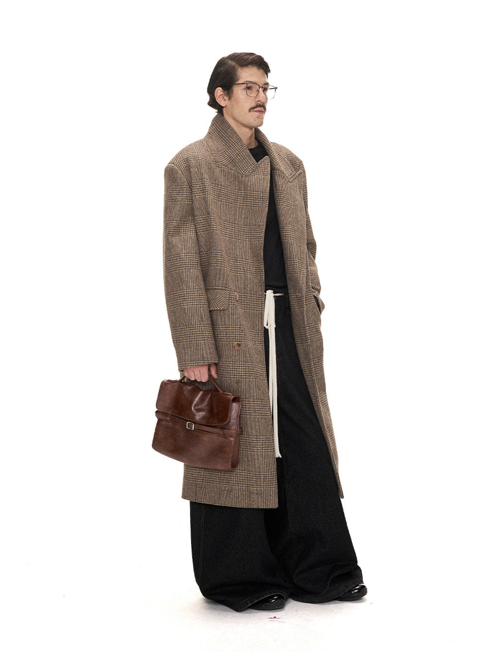 Houndstooth Long Coat