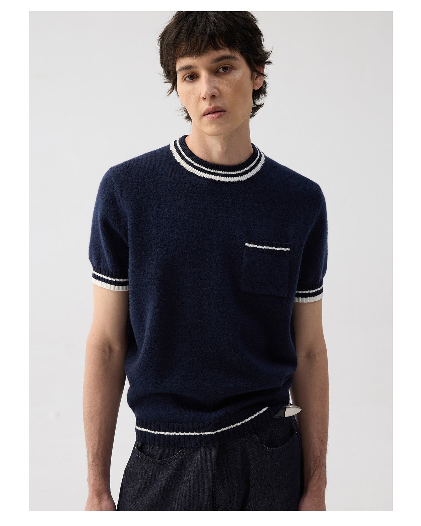 Casual Knit Crew Neck Shirt