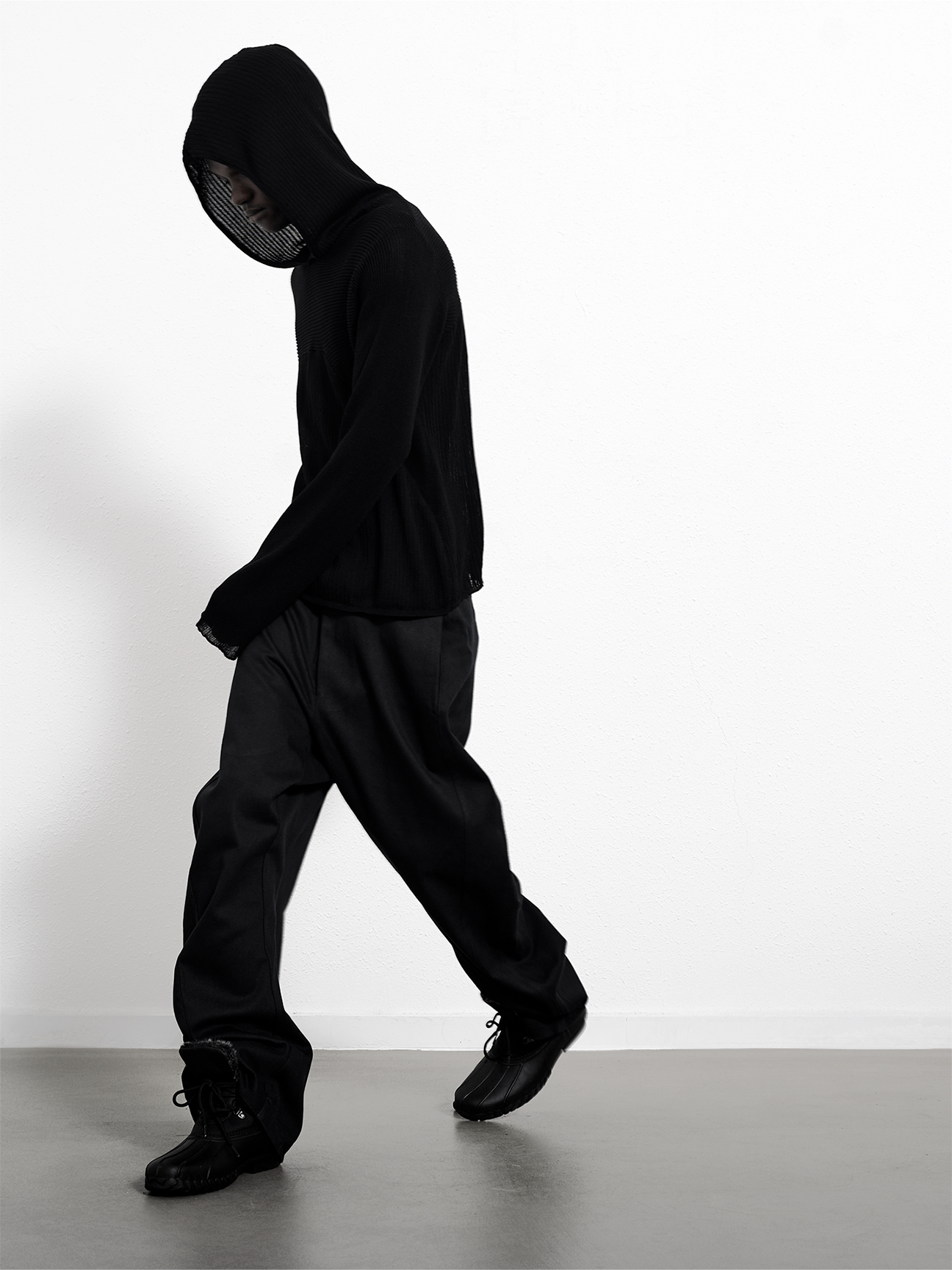 Sheer hooded sweatshirt