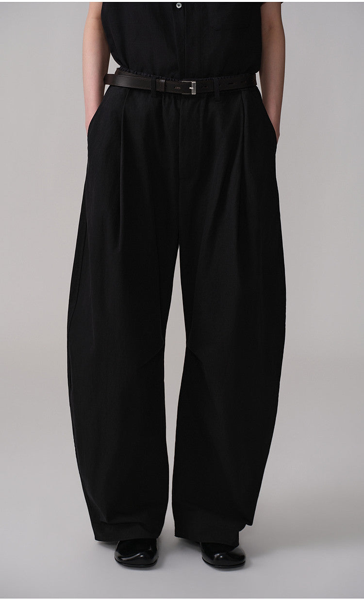 Simitara Pleated Elastic-Waist Casual Work Pants