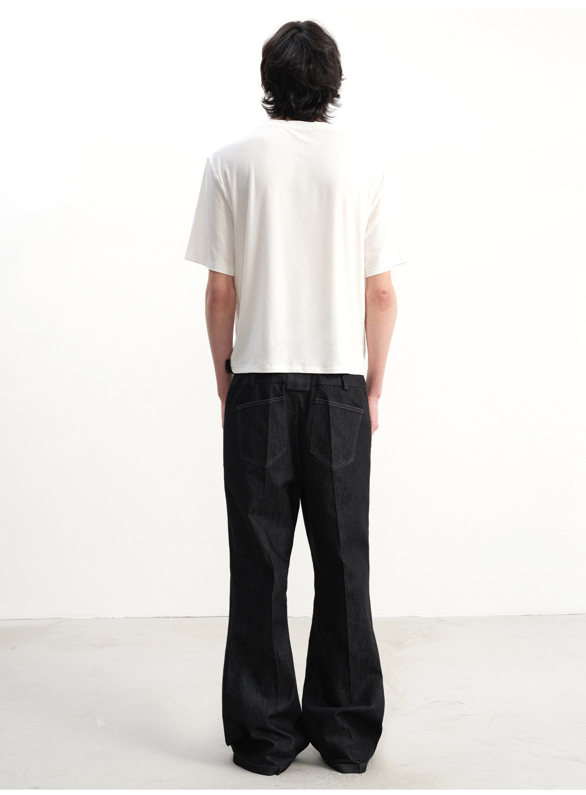 Double-Waist Raw Denim Pants