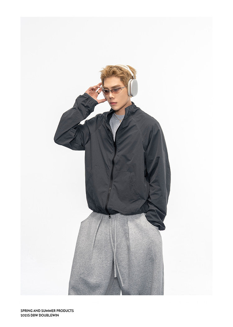 Lightweight Stand-Collar UV-Protective Short Jacket
