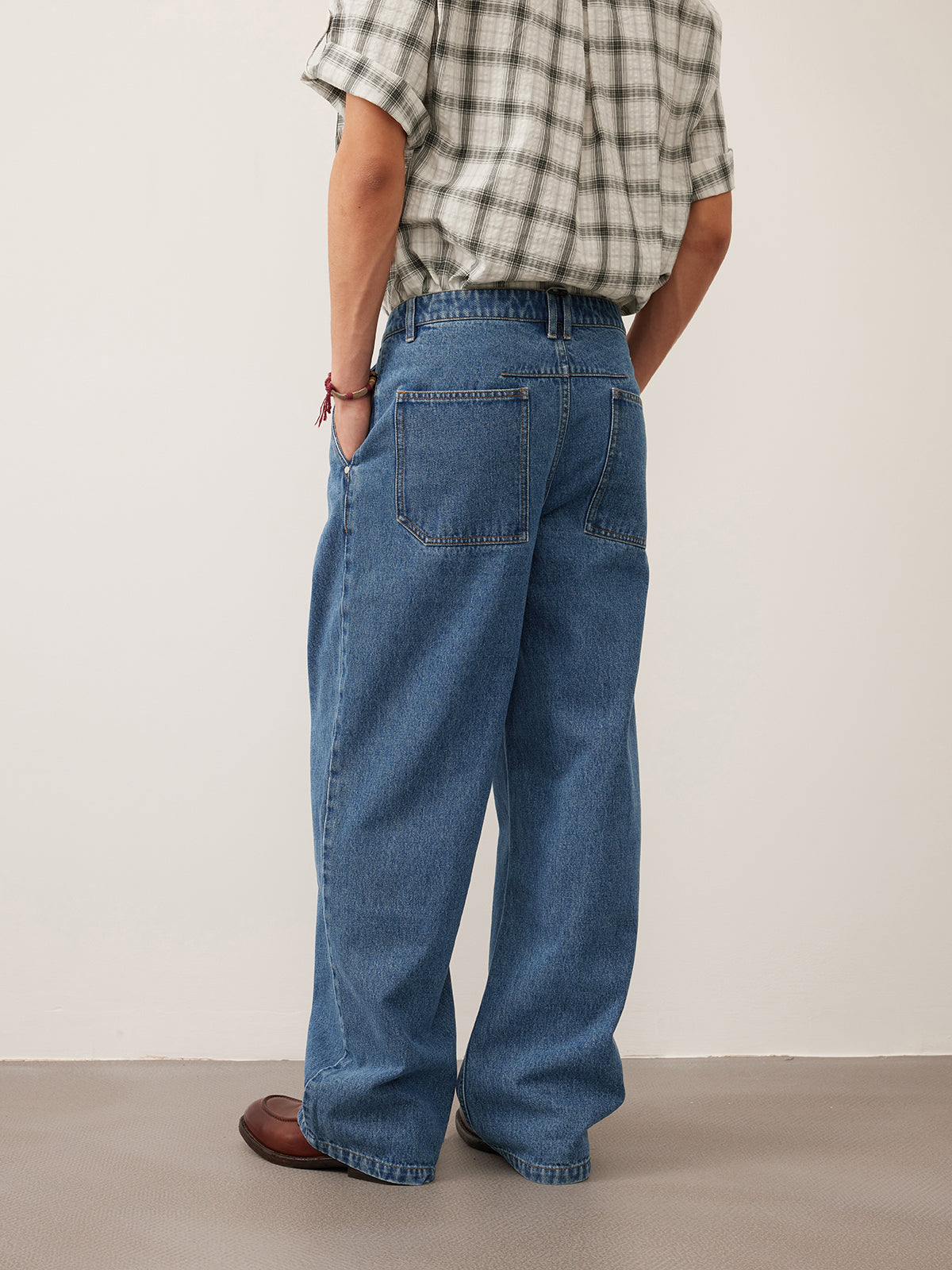 Single Pleats Loose Straight Jeans 12.25 oz.