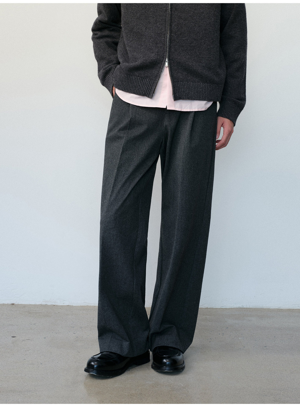 Wool-Blend Straight-Leg Pants