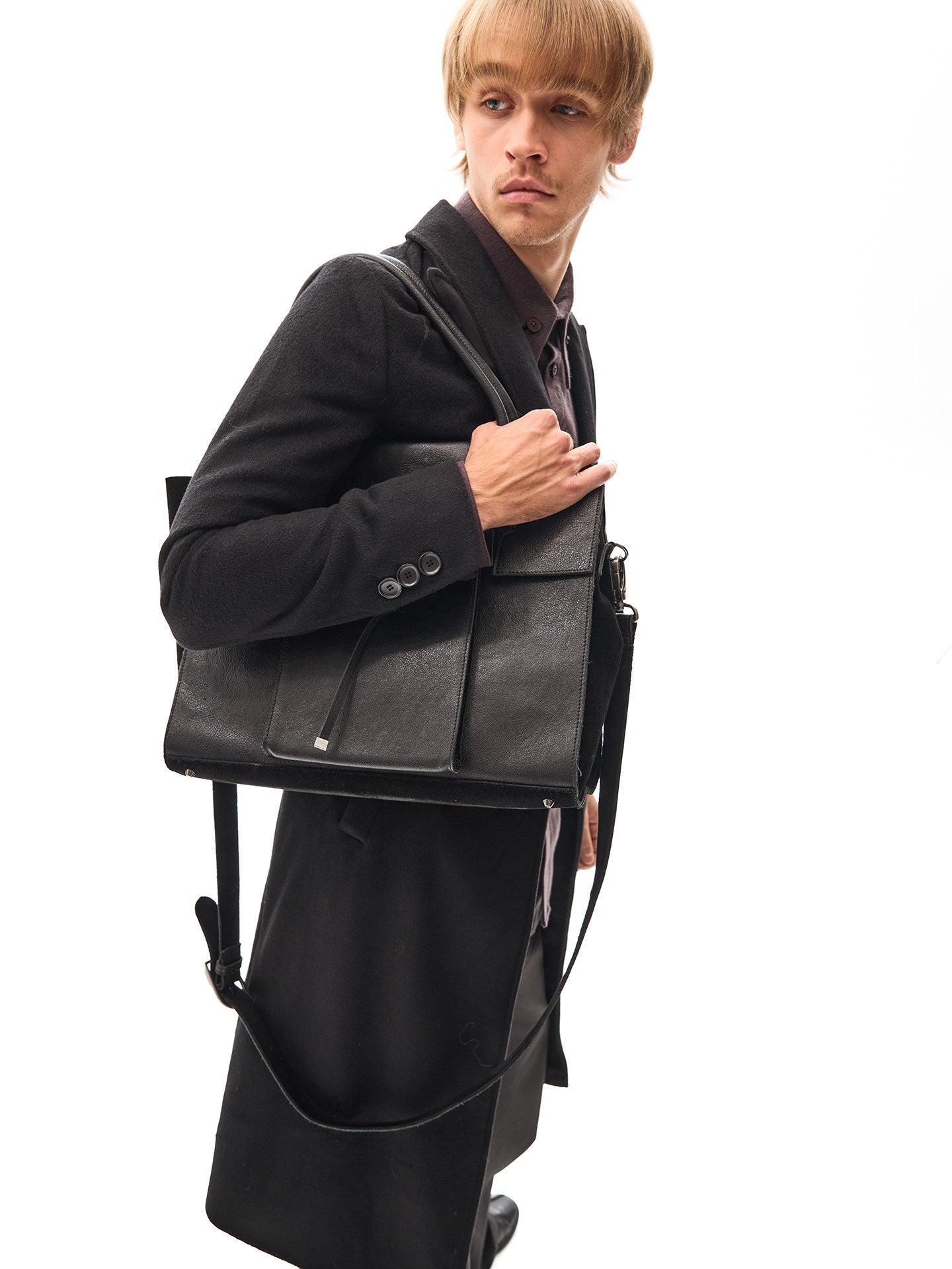 Cowhide Textured Tote Bag