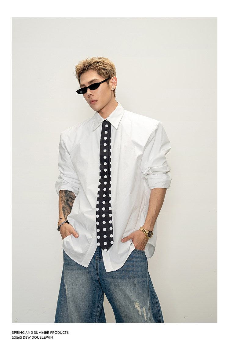 Padded-shoulder shirt