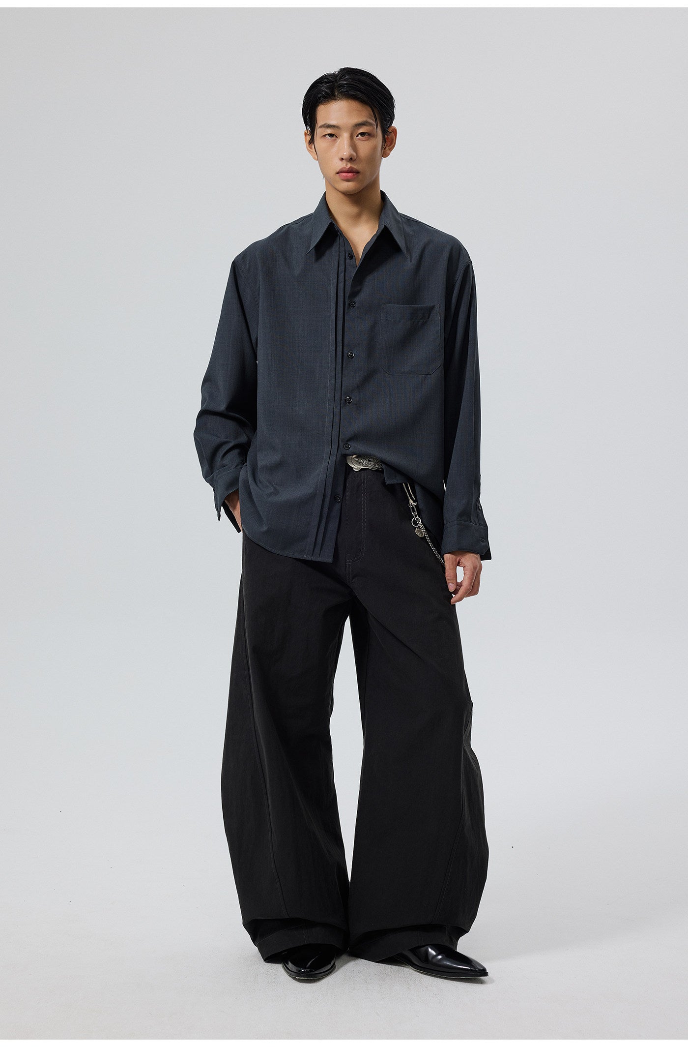 Linen-like texture shirt