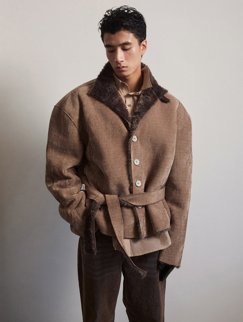 Unisex Belted Casual Jacket