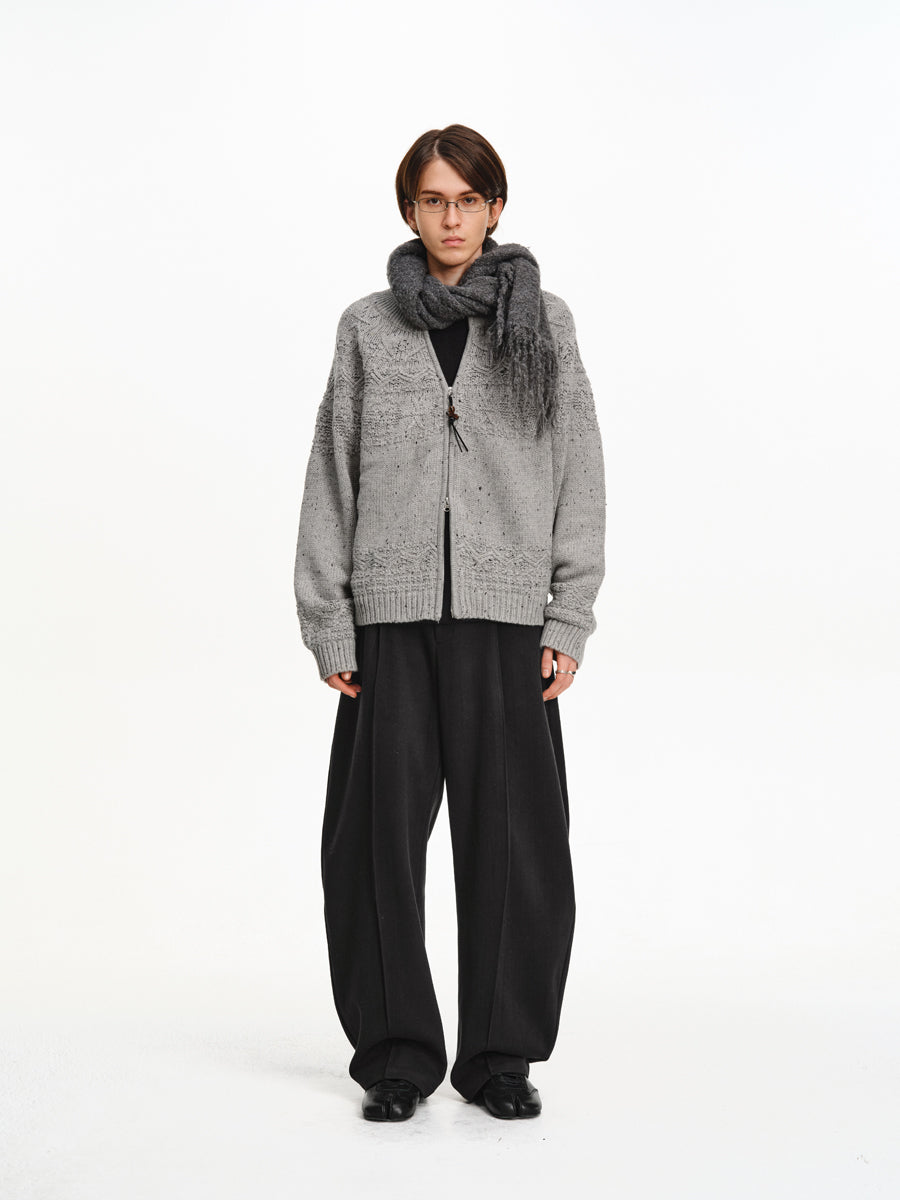 Blended Wool Straight Leg Pants